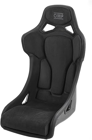 OMP RACING, INC.OMP Seat, RT Series, FIA Approved, Side Bolsters, Harness Openings, Fiberglass, Black, Each
